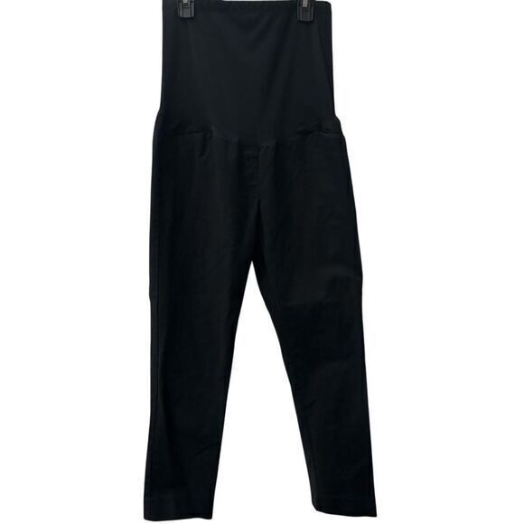 Gap Maternity‎ size 6 Regular S/M Full Panel Black Slim Crop Pants - Picture 1 of 8